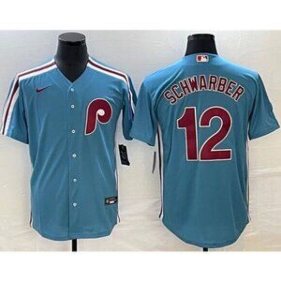 Mens Youths Kids Womens Kyle Schwarber Stitched Blue Jersey